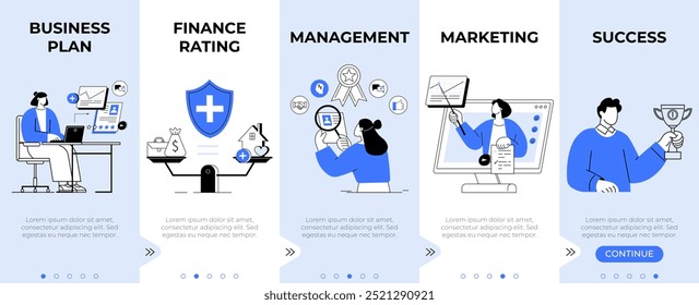 Representação da estratégia de plano de negócios de financiamento de classificação e equilíbrio habilidades de gerenciamento eficazes e ferramentas de marketing que levam ao sucesso. Ideal para o empreendedorismo de marketing de gerenciamento de finanças empresariais