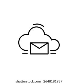 Representação Da Computação Em Nuvem Simboliza A Comunicação Por Correio Eletrônico