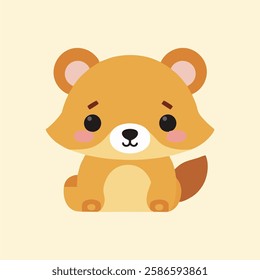 Depiction of a cute brown bear.