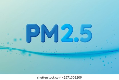 A depiction of PM2.5 air pollution, featuring fine particulate matter floating in a clean, minimal design.