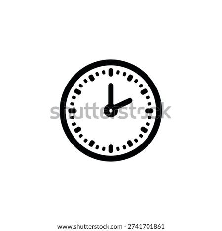 Depicts a black clock icon, featuring hands pointing to two o'clock. Set against a transparent backdrop, symbolizing precise timing and time-keeping.