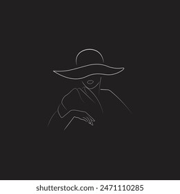 . It depicts a figure wearing a wide-brimmed hat that conceals the eyes, creating an air of mystery