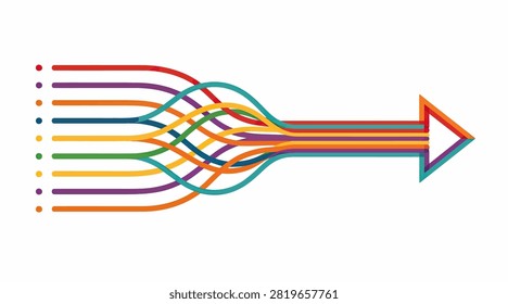 Depicts networking and digital connectivity merging toward a shared vision.