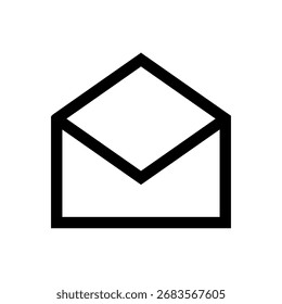 Stellt einen geöffneten Umschlag mit Upload in Umrissen dar, der Anhänge symbolisiert.