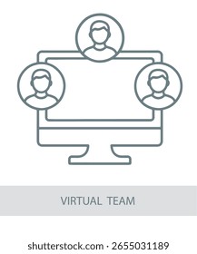 Depicts remote collaboration among distributed team members.