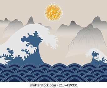 It depicts rivers, mountains, sunsets in Thai, Japanese, Chinese and impressionist styles.