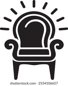 depicts a stylized illustration of an ornate chair Silhouette