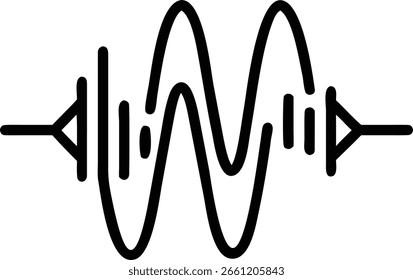 representa uma forma de onda representando a frequência do sinal de áudio e onda em um estilo moderno