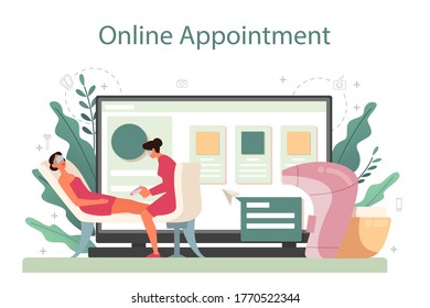 Depilation and epilation online service or platform. Hair removal methods idea. Online appointment. Isolated vector illustration