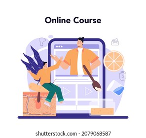 Depilation and epilation online service or platform. Hair removal methods. Sugaring and laser hair removal. Online course. Isolated vector illustration