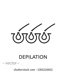 depilation icon, linear sign on white background - vector illustration