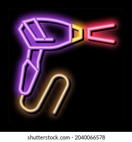 depilation laser equipment neon light sign vector. Glowing bright icon depilation laser equipment sign. transparent symbol illustration
