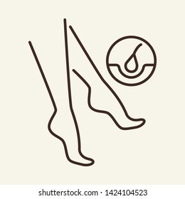 Depilation line icon. Legs, ankles, hair removal. Beauty care concept. Vector illustration can be used for topics like cosmetology, self care, beauty salon