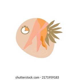 Depilation, sugaring. Body care.  logo for beauty studio or sugaring salon. Skin care concept. Abstact flowers and leaves. Vector illustration