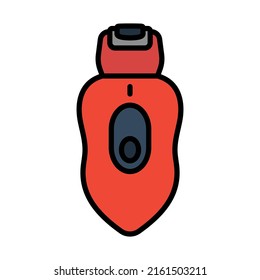 Depilator Icon. Editable Bold Outline With Color Fill Design. Vector Illustration.