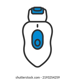 Depilator-Symbol. Bearbeitbare, fette Rahmenlinie mit Farbfülldesign. Vektorgrafik.