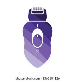 Depilator icon. Flat color design. Vector illustration.
