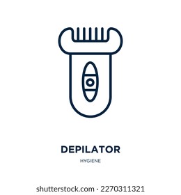 depilator icon from hygiene collection. Thin linear depilator, beauty, depilation outline icon isolated on white background. Line vector depilator sign, symbol for web and mobile