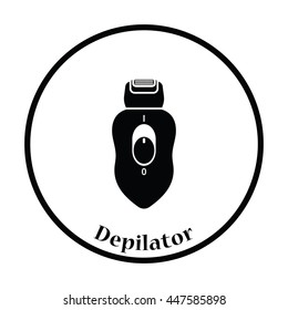 Depilator icon. Thin circle design. Vector illustration.