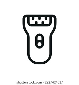 Depilator isolated icon, epilator for legs outline vector icon with editable stroke