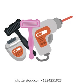 depilatory product set icons