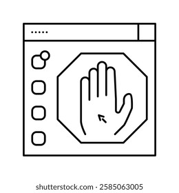 deplatforming system line icon vector. deplatforming system sign. isolated contour symbol black illustration