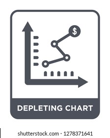 depleting chart icon vector on white background, depleting chart trendy filled icons from Business and analytics collection, depleting chart vector illustration