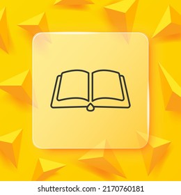 Deployed book line icon. Tick, bookmark, reading list, marker, library, ebook, education, text book, author, literature, Writer. Author concept. Glassmorphism style. Vector line icon for Business