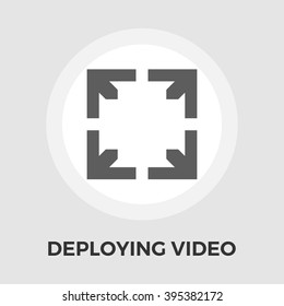 Deploying video icon vector. Flat icon isolated on the white background. Editable EPS file. Vector illustration.