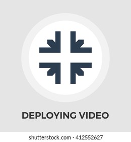 Deploying video icon vector. Flat icon isolated on the white background. Editable EPS file. Vector illustration.