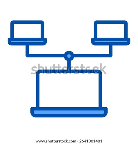 Deployment blue color icon. Simple vector icon design in blue color style. Editable vector format