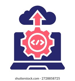 Ilustración vectorial de estilo de relleno de color de icono de implementación