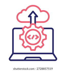 Ilustración vectorial de estilo de color de línea de icono de implementación