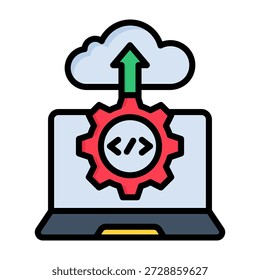 Icono de implementación Ilustración vectorial de estilo de color lineal