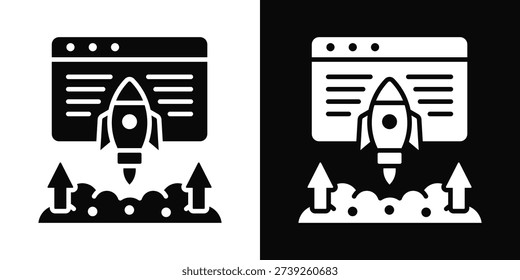 Deployment Icon White And Black Background Style