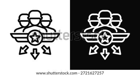 Deployment Icon White And Black Background Style
