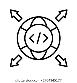 Ilustración vectorial de iconos de esquema de implementación