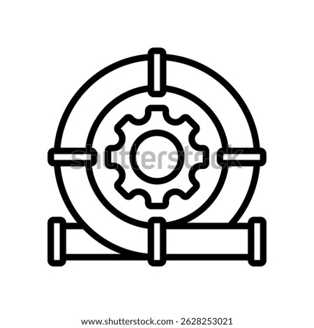 Deployment Pipeline Vector Lineal Icon On White Background.