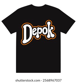 depok city indonesia t shirt fashion sticker lifestyle vector illustration template design