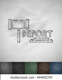 DEPORT icon. Hand drawn vector illustration