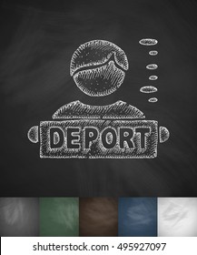 DEPORT MAN icon. Hand drawn vector illustration