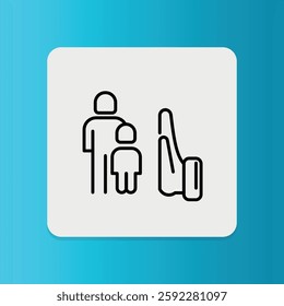 Deportation icon. Editable stroke. Vector illustration