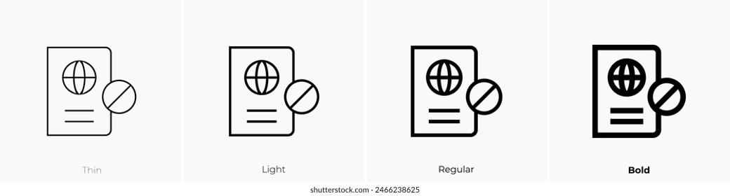 deportation icon. Thin, Light Regular And Bold style design isolated on white background