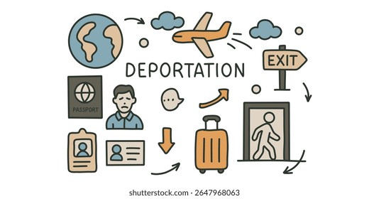 deportação e realocação de pessoas ilustração vetorial