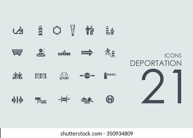 deportation vector set of modern simple icons