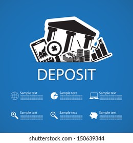 deposit bank icons design