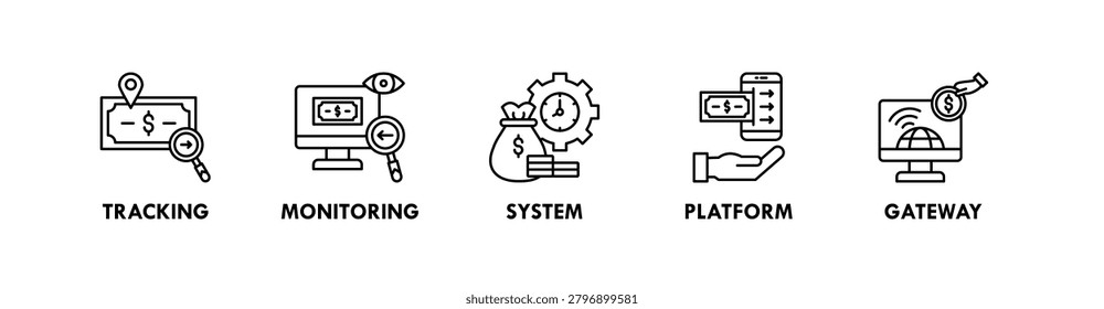 Deposit banner web icon illustration concept with icon of tracking, monitoring, system, platform, and gateway