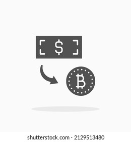 Deposit Bitcoin glyph icon. Can be used for digital product, presentation, print design and more.