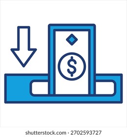 Deposit Blue Icon Vektorgrafik