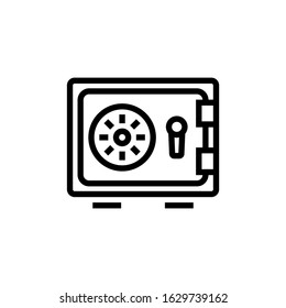 Deposit box icon in linear, lineout icon style isolated on white background